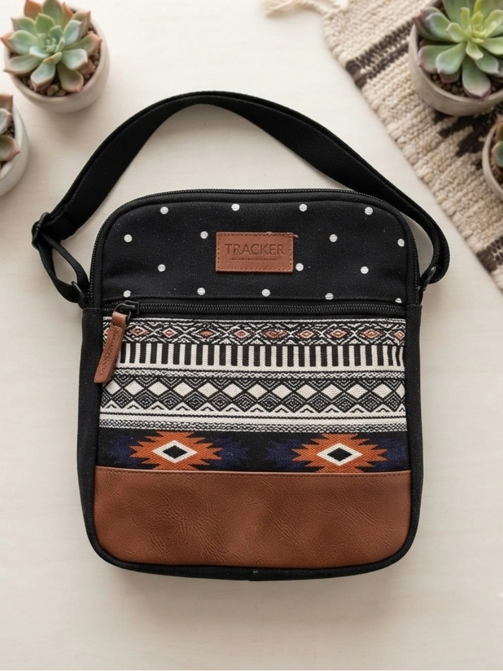 Tracker Navajo Style Messenger Crossbody Bag